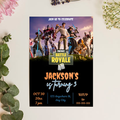 Fortnite Birthday Invitation Template - CreativeRino
