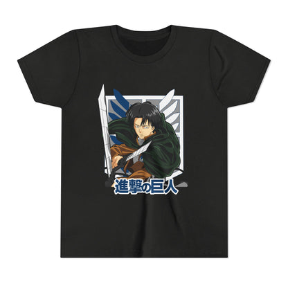 Youth Anime Levi Short Sleeve Tee - Attack on Titan T-shirt - CreativeRino
