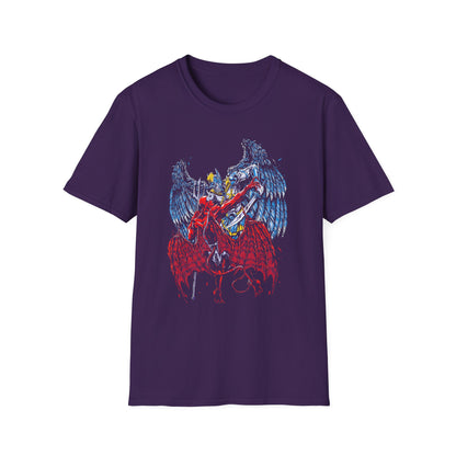 Edgy Graphic Tee - Dragon vs. Angel Design for Alternative Fashion Lovers T-shirt - CreativeRino