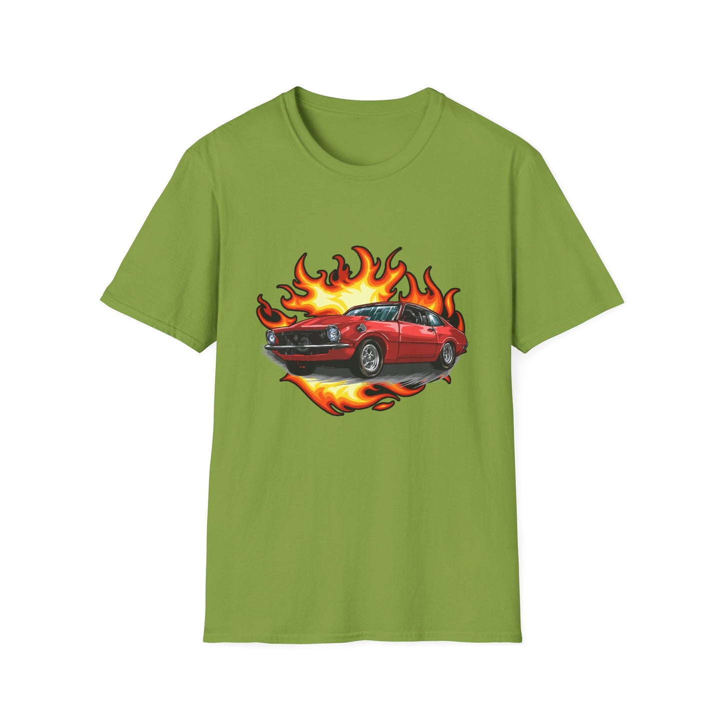 Retro Car Flames Unisex T-Shirt - CreativeRino