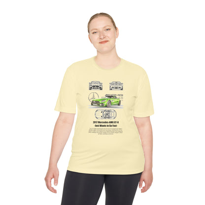 Unisex Moisture Wicking Tee - 2017 Mercedes-AMG GT-R Fast Car T-shirt Design - CreativeRino
