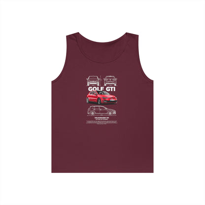 Volkswagen Golf GTI Unisex Heavy Cotton Tank Top - Perfect T-shirt for Car Enthusiasts - CreativeRino