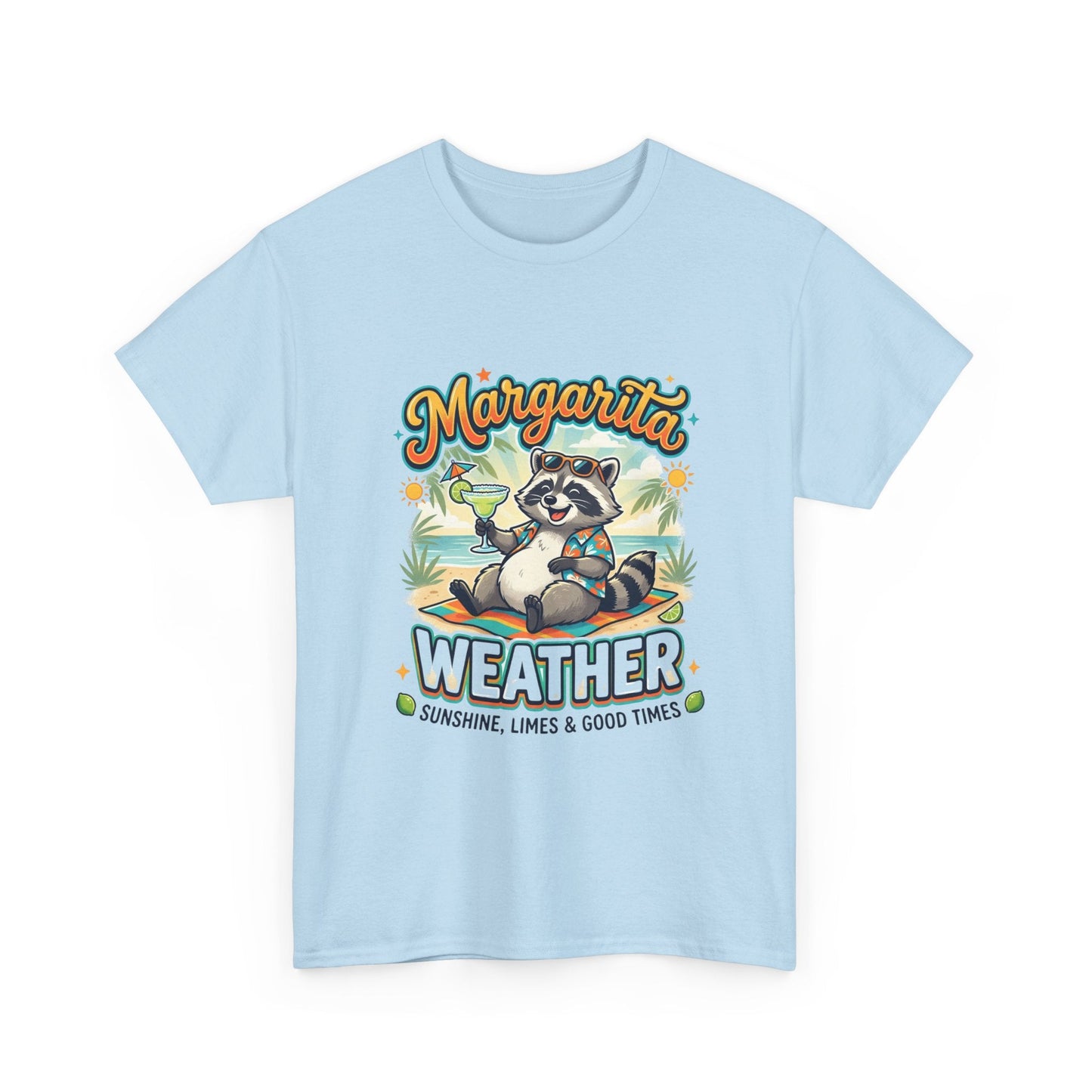 Margarita Weather T-Shirt — Cute Raccoon Cocktail Tee for Summer & Parties Printify