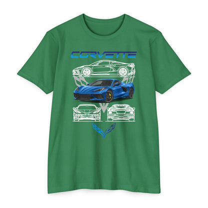 Corvette Graphic Unisex T-Shirt – Bold Racing T-shirt Design for Car Enthusiasts - CreativeRino