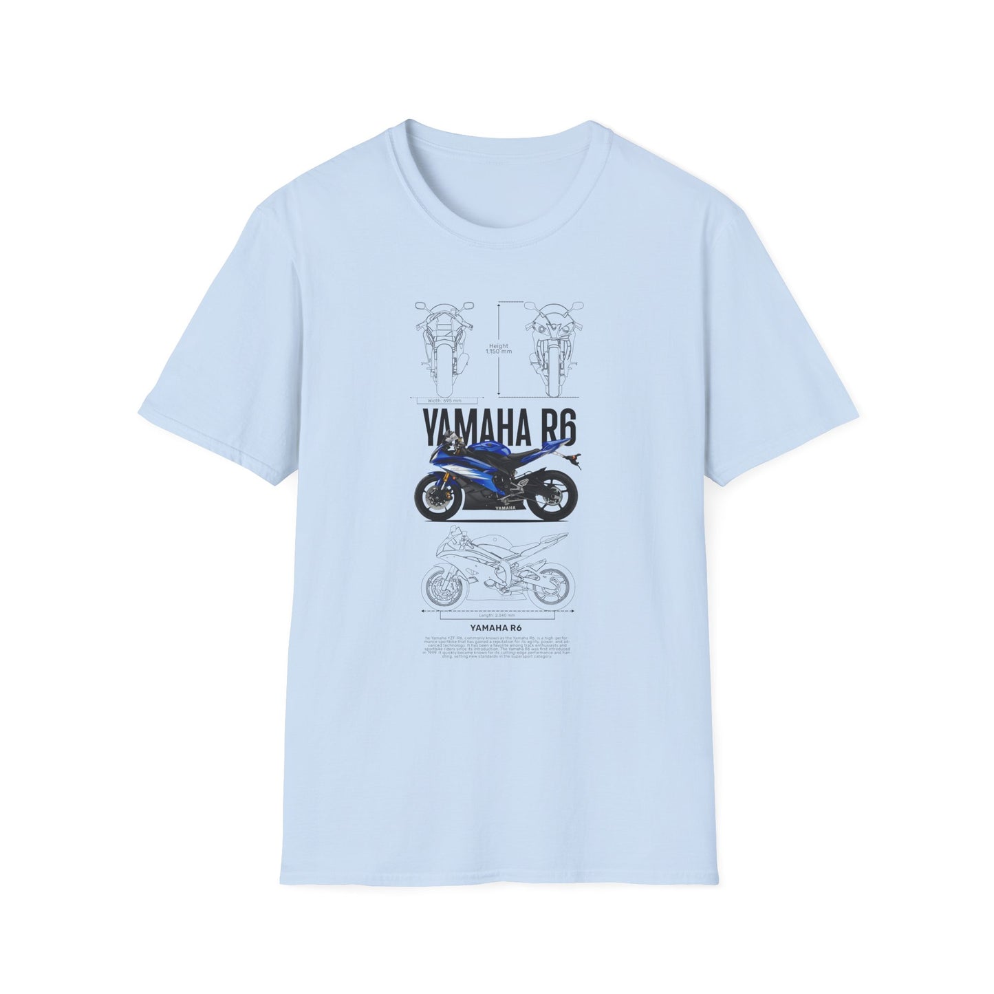 Yamaha R6 Motorcycle Softstyle T-Shirt for Riders - CreativeRino