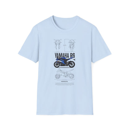 Yamaha R6 Motorcycle Softstyle T-Shirt for Riders - CreativeRino