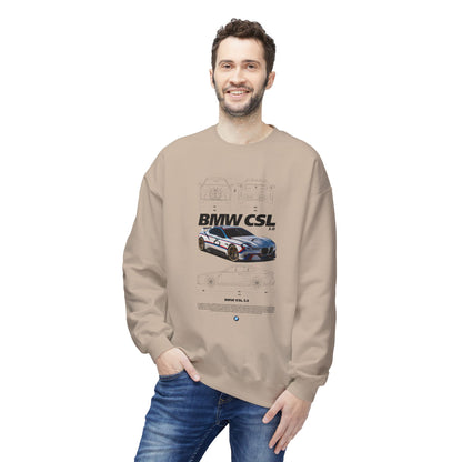 BMW CSL Fleece Crewneck Sweatshirt - Perfect for Car Enthusiasts - CreativeRino