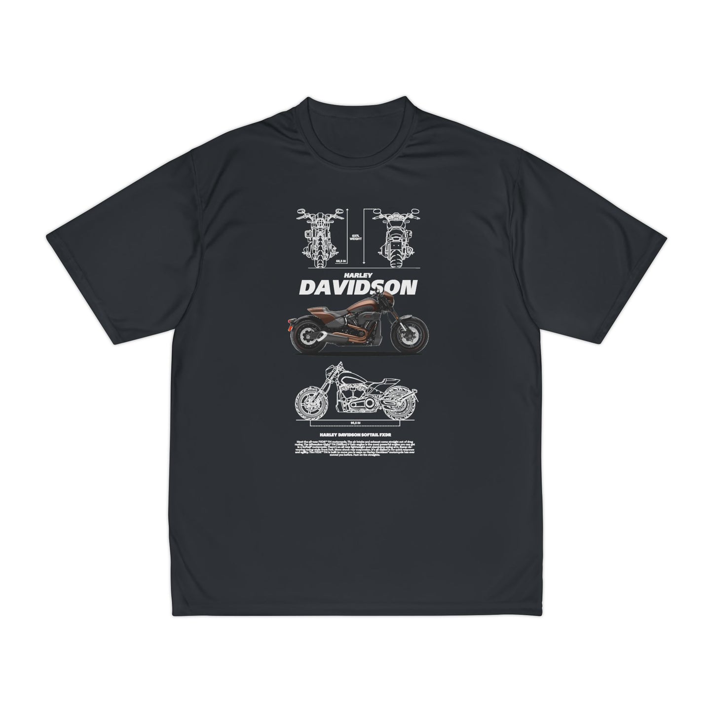 Harley Davidson Softail FXDR Men's Performance T-Shirt - Stylish Motorcycle & Mechanics Design - CreativeRino