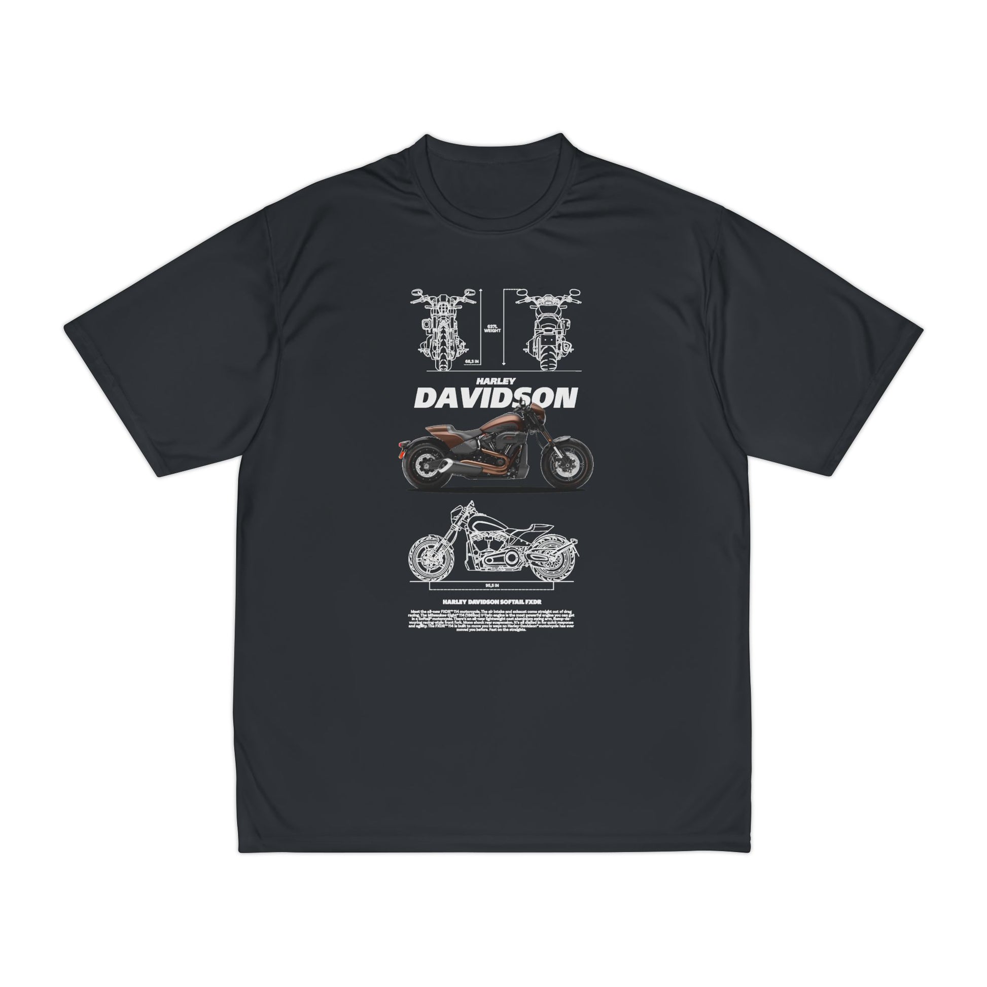 Harley Davidson Softail FXDR Men's Performance T-Shirt - Stylish Motorcycle & Mechanics Design - CreativeRino