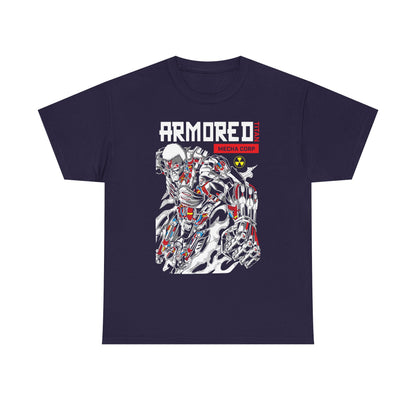 Armored Mecha Corp Heavy Cotton Tee - Unisex Graphic Attack on Titan Tshirt for Sci-Fi Fans | Anime Graphic T-shirt - CreativeRino