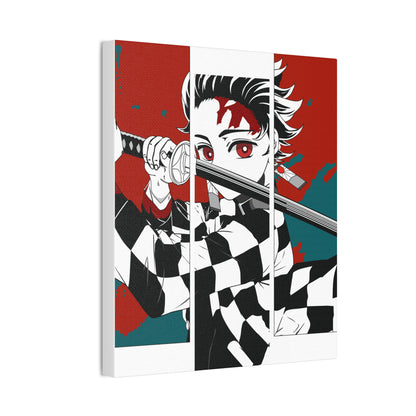 Demon Slayer Canvas Wall Art - Stretched Triptych - CreativeRino