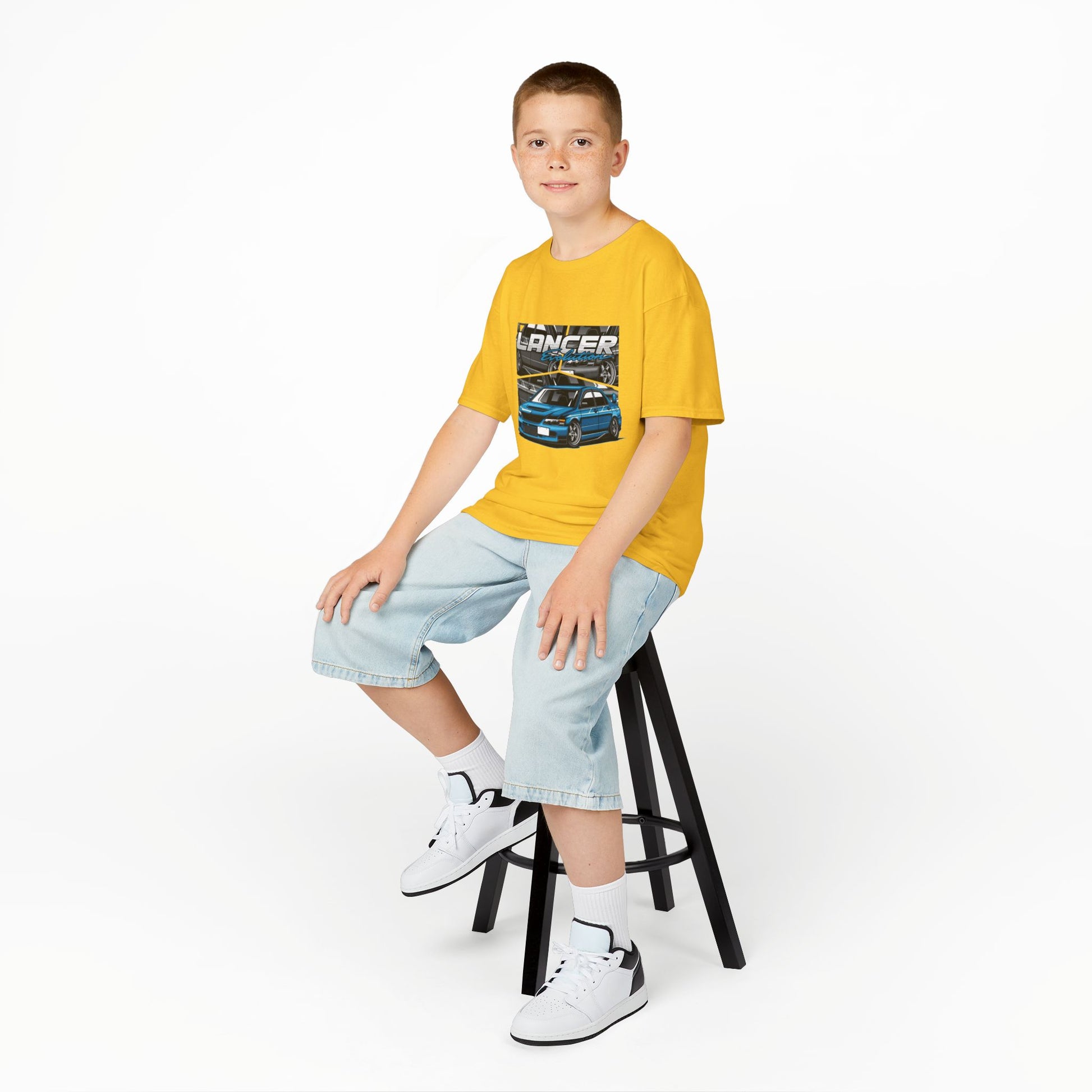 Lancer Car Kids Heavy Cotton Tee - Cool Racing Graphic T-Shirt for Young Car Enthusiasts - CreativeRino