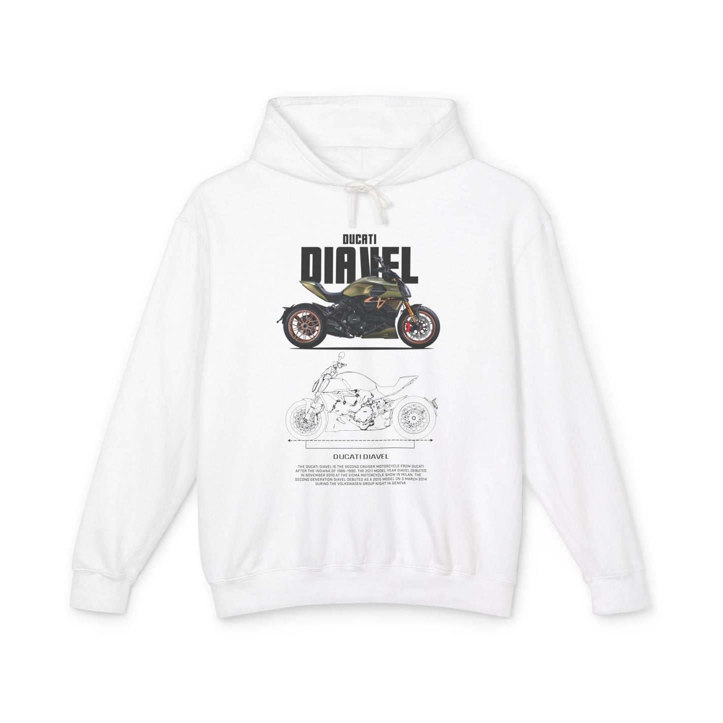 Ducati Diave Unisex Lightweight Hooded Sweatshirt - CreativeRino