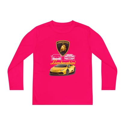 Lamborghini Youth Long Sleeve Tee - Cool Car Shirt for Young Automotive Enthusiasts - CreativeRino