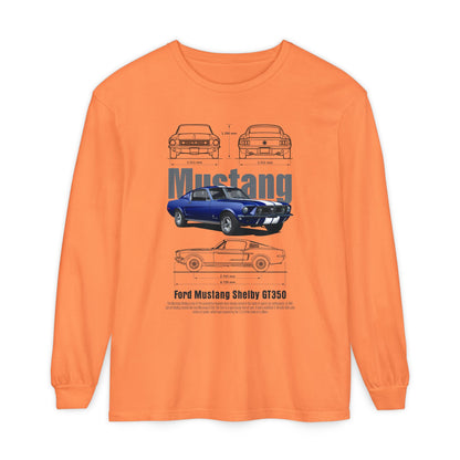 Ford Mustang Shelby GT350 Long Sleeve T-Shirt - Classic Car Lover's Apparel - CreativeRino