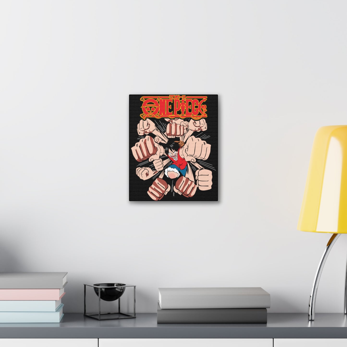 One Piece Art Canvas Print - Luffy Punching Wall Decor - CreativeRino