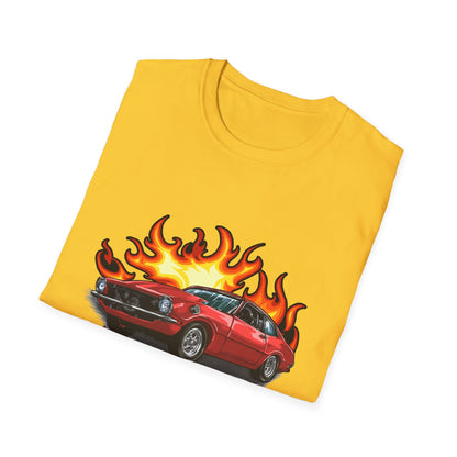 Retro Car Flames Unisex T-Shirt - CreativeRino