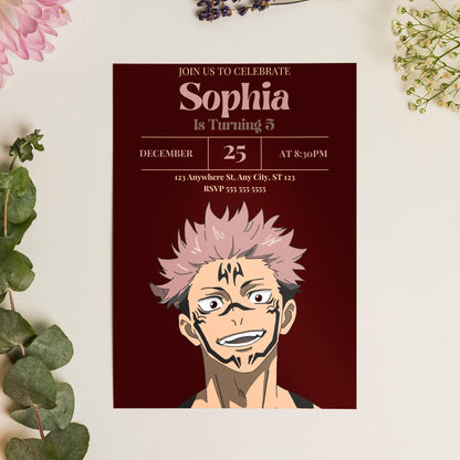 Jujutsu Kaisen Birthday Invitation Template - CreativeRino