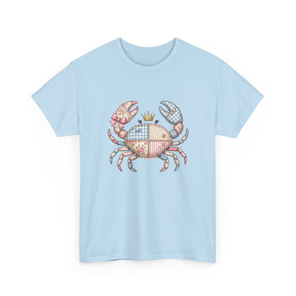 Patchwork Crab T-Shirt — Cute Coastal Animal Tee for Beach Lovers Printify