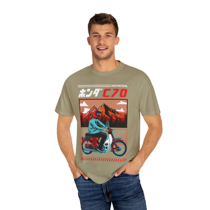 Vintage Honda Motorcycle T-Shirt - Unisex Garment-Dyed Tee for Riders - CreativeRino