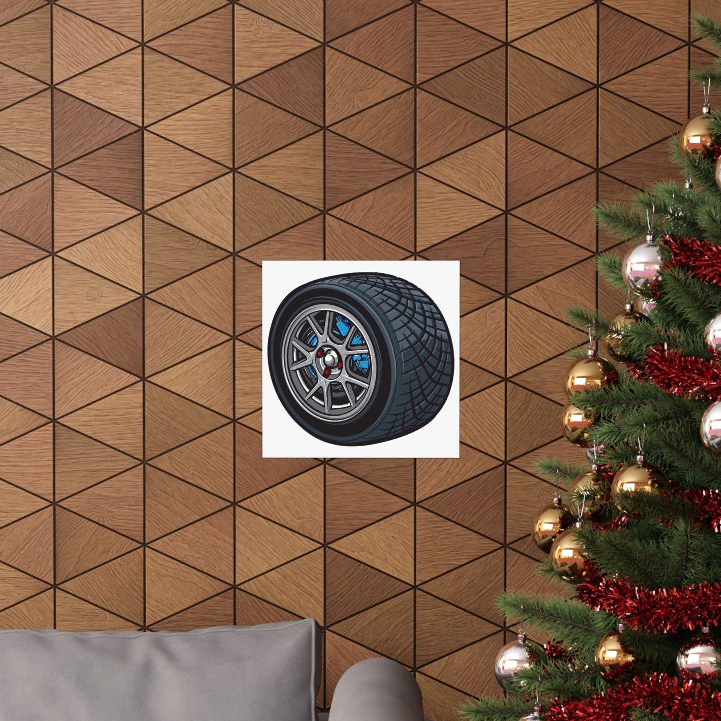 Race Car Tire Matte Square Poster | Perfect poster for Auto Enthusiasts and Garage Decor - CreativeRino