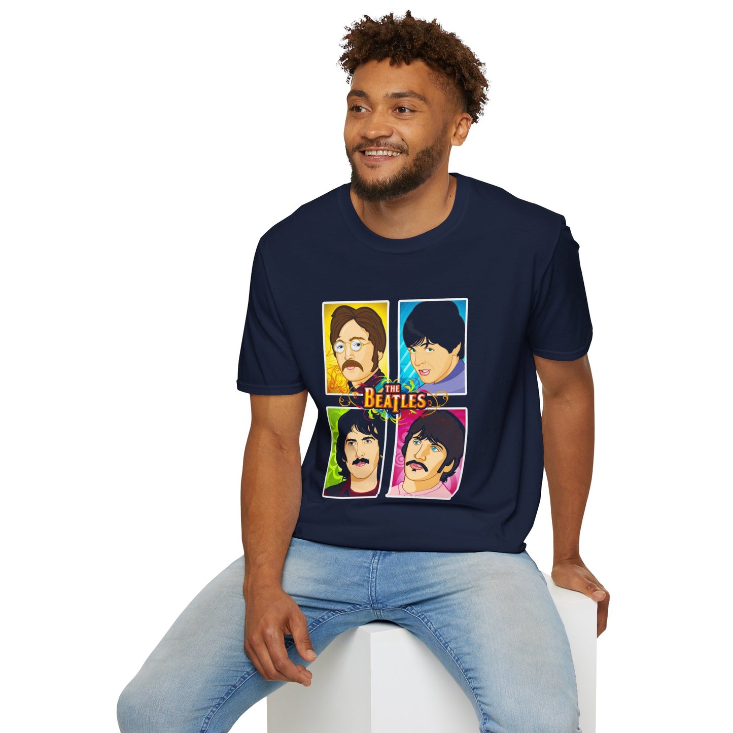 Retro Beatles Unisex Softstyle T-Shirt - Music Nostalgia Tee - CreativeRino