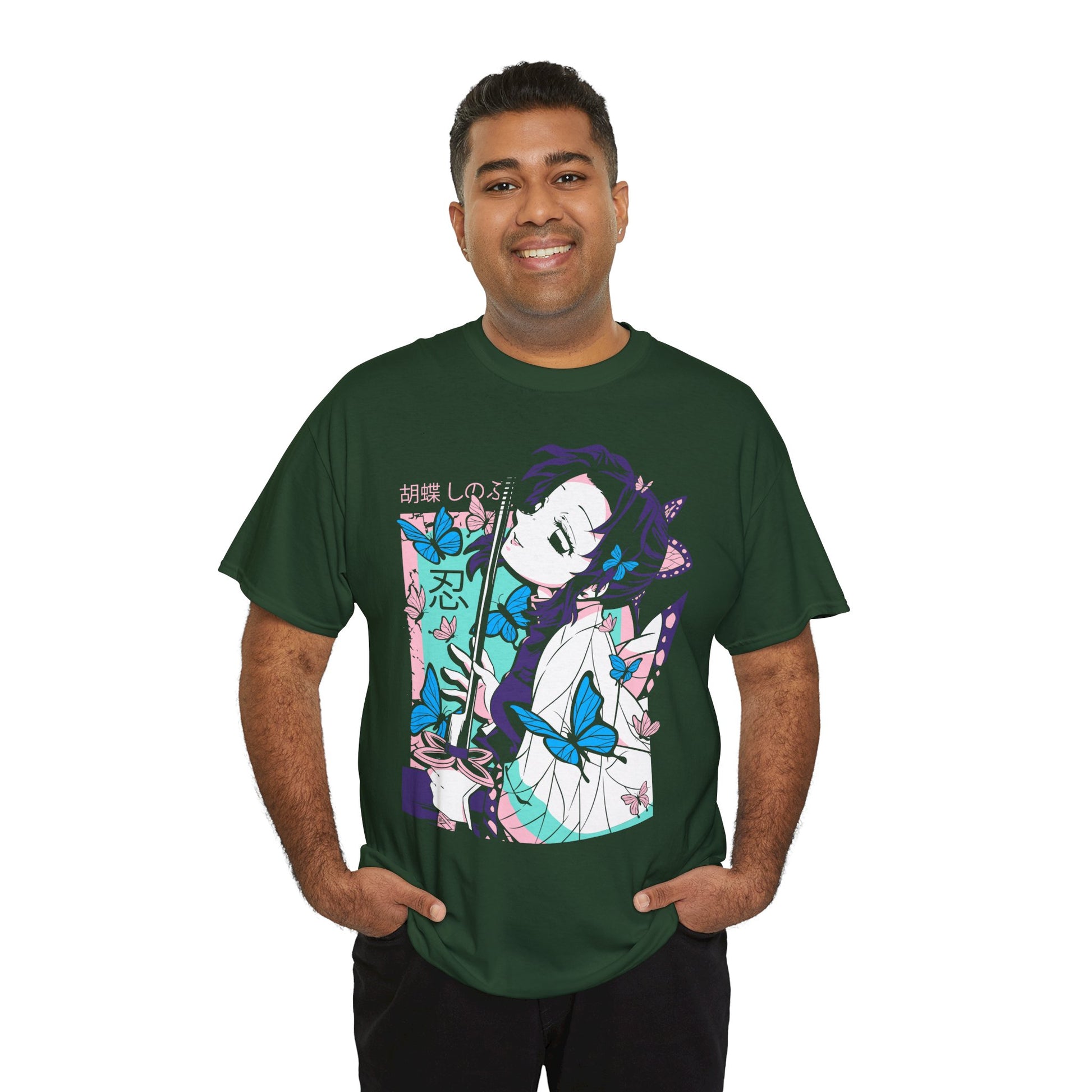 Butterfly Dreams Unisex Heavy Cotton Tee | Demon Slayer Inspired T-shirt Design - CreativeRino