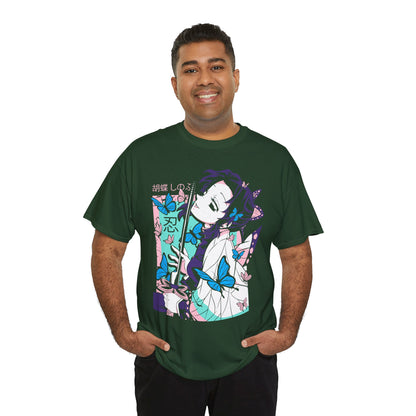 Butterfly Dreams Unisex Heavy Cotton Tee | Demon Slayer Inspired T-shirt Design - CreativeRino