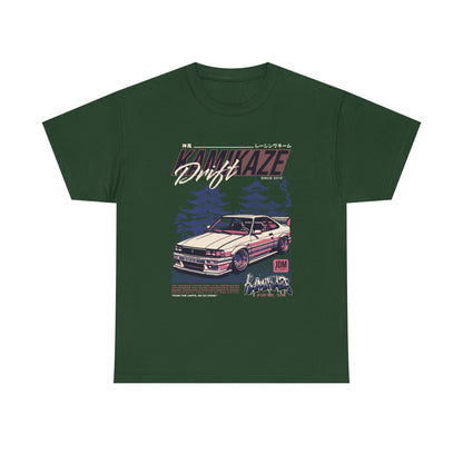 Retro Drift Car Tee - Unisex Heavy Cotton T-Shirt - CreativeRino