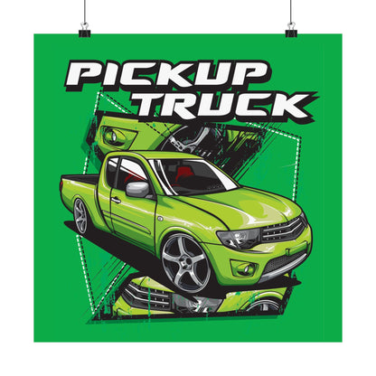 Vibrant Pickup Truck Matte Poster for Car Enthusiasts - CreativeRino