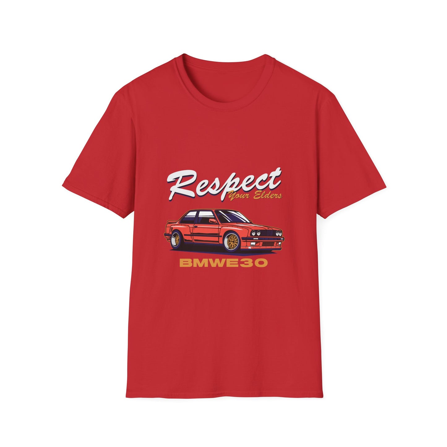 Respect Your Elders BMW E30 Unisex Softstyle T-Shirt - CreativeRino
