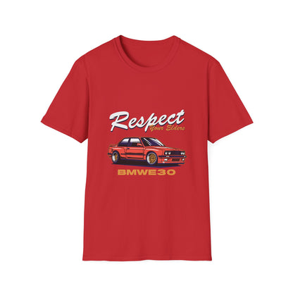 Respect Your Elders BMW E30 Unisex Softstyle T-Shirt - CreativeRino