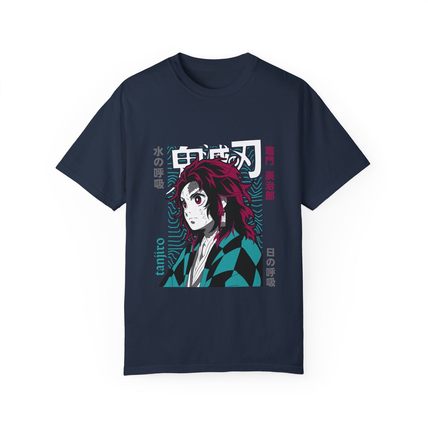 Demon Slayer Unisex Garment-Dyed T-Shirt - Tanjiro Design - CreativeRino