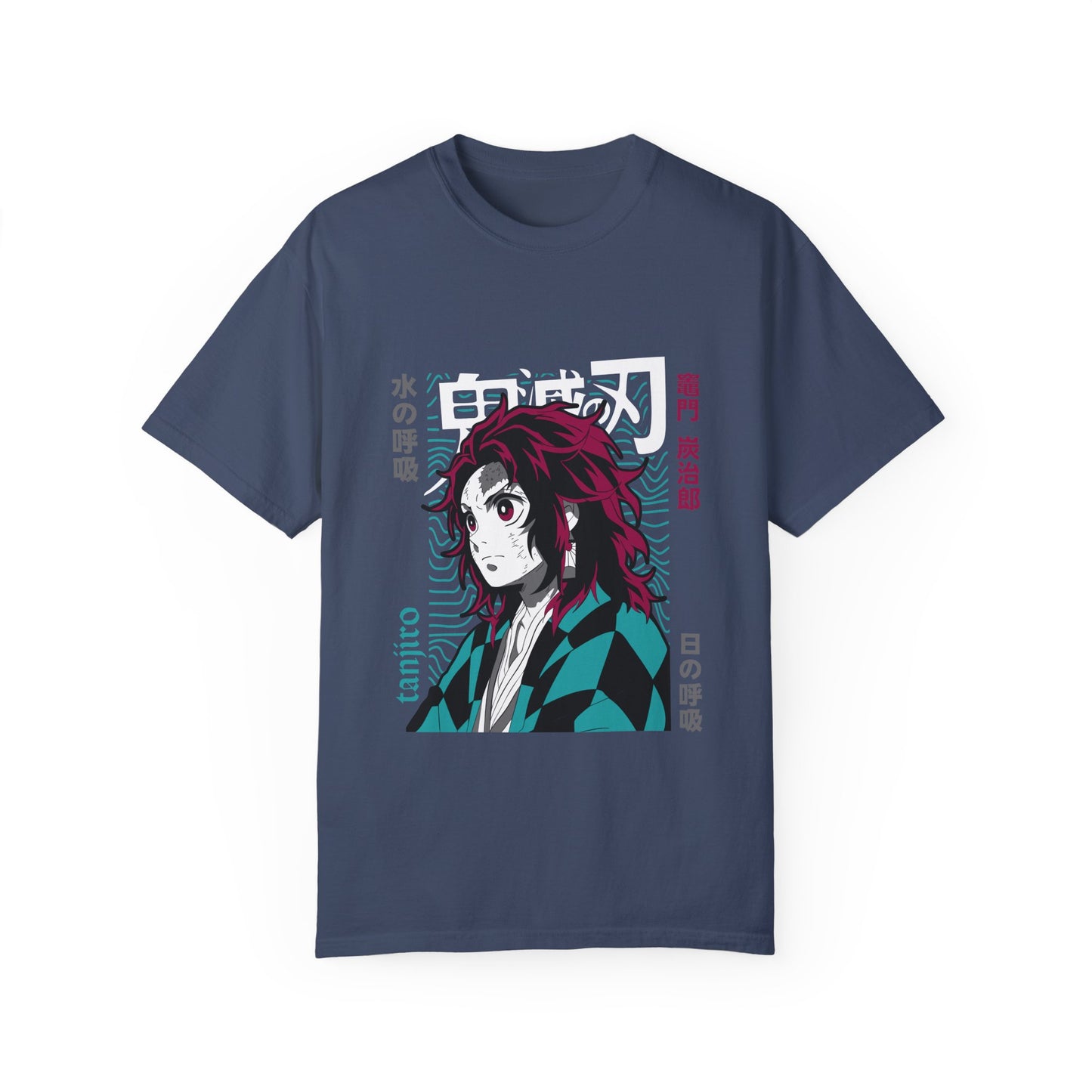 Demon Slayer Unisex Garment-Dyed T-Shirt - Tanjiro Design - CreativeRino