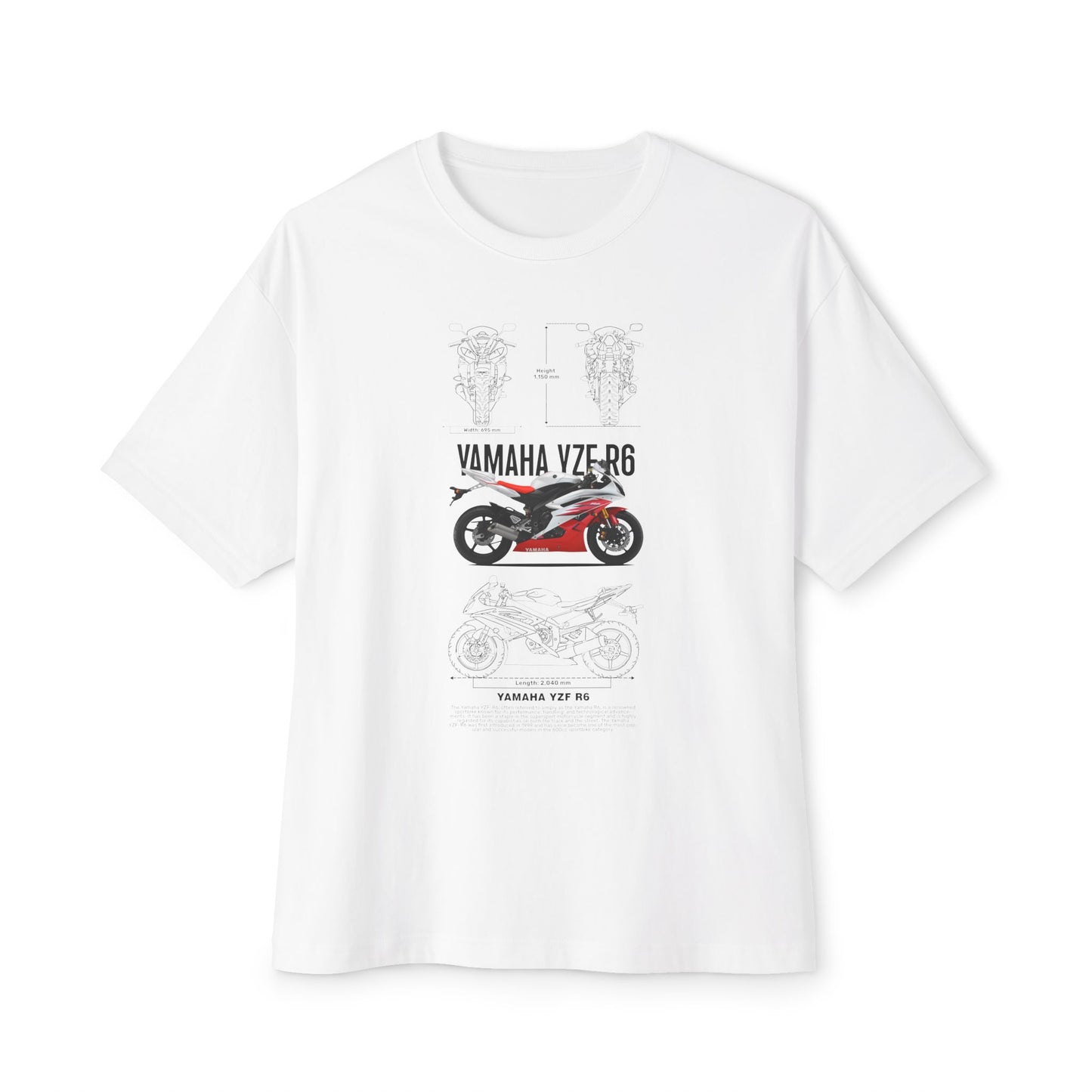 Yamaha VZ-R6 Unisex Oversized Boxy Tee - Motorcycle Graphic T-shirt - CreativeRino