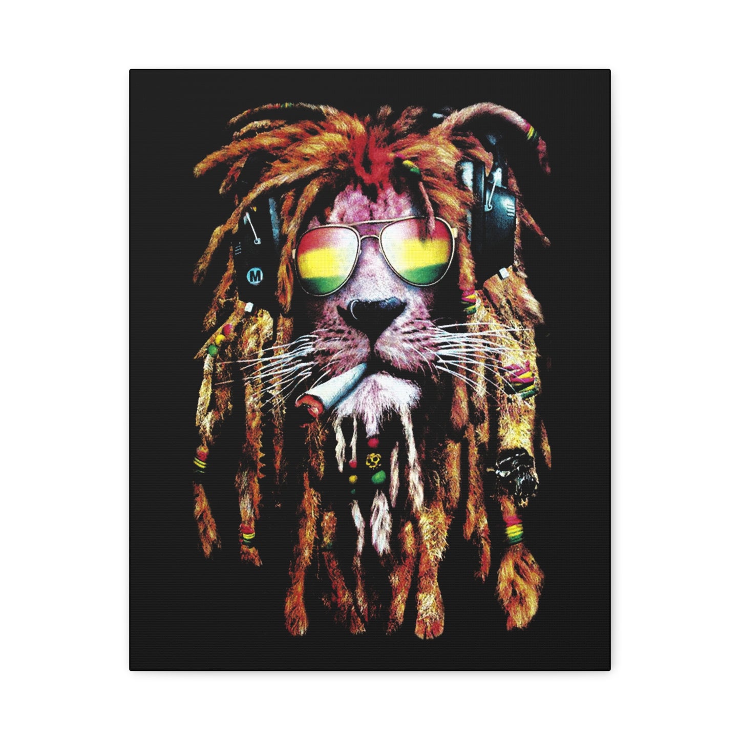 Iron Lion Zion Pop Art Canvas Wall Art - 1.25" Stretched Framed Print - CreativeRino