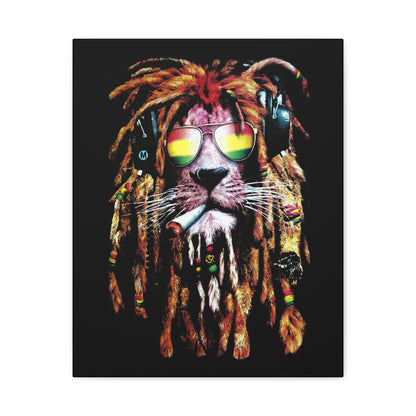 Iron Lion Zion Pop Art Canvas Wall Art - 1.25" Stretched Framed Print - CreativeRino