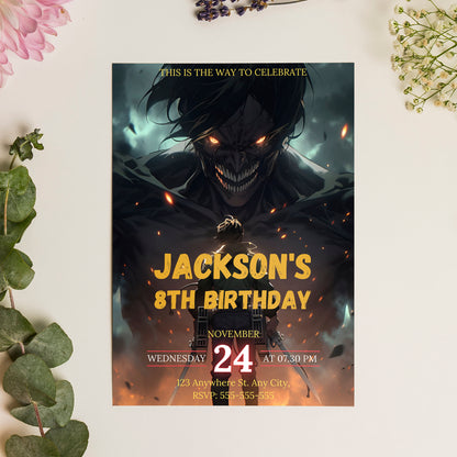 Attack on Titan Birthday Invitation Template - CreativeRino