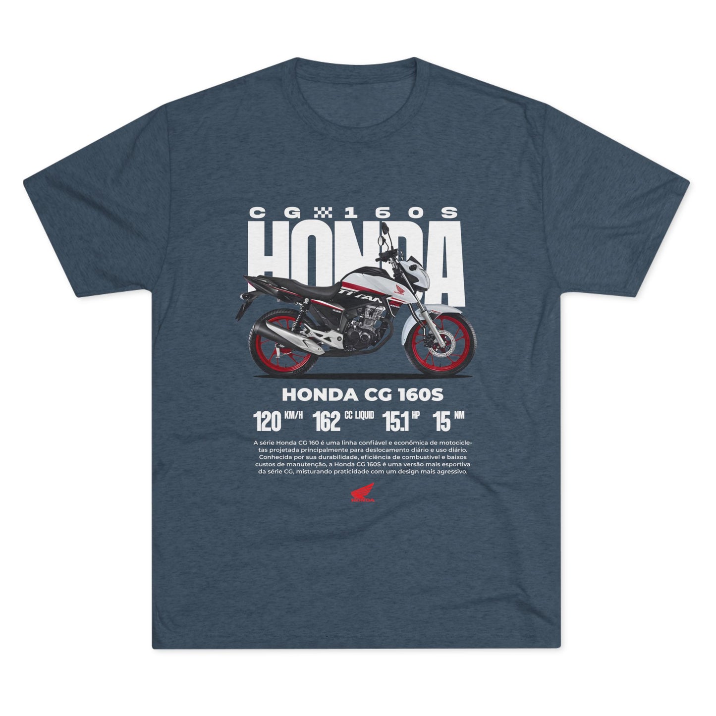 Honda CG 160S Unisex Tri-Blend Crew Tee - Perfect T-shirt for Motorcycle Enthusiasts - CreativeRino
