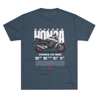 Honda CG 160S Unisex Tri-Blend Crew Tee - Perfect T-shirt for Motorcycle Enthusiasts - CreativeRino