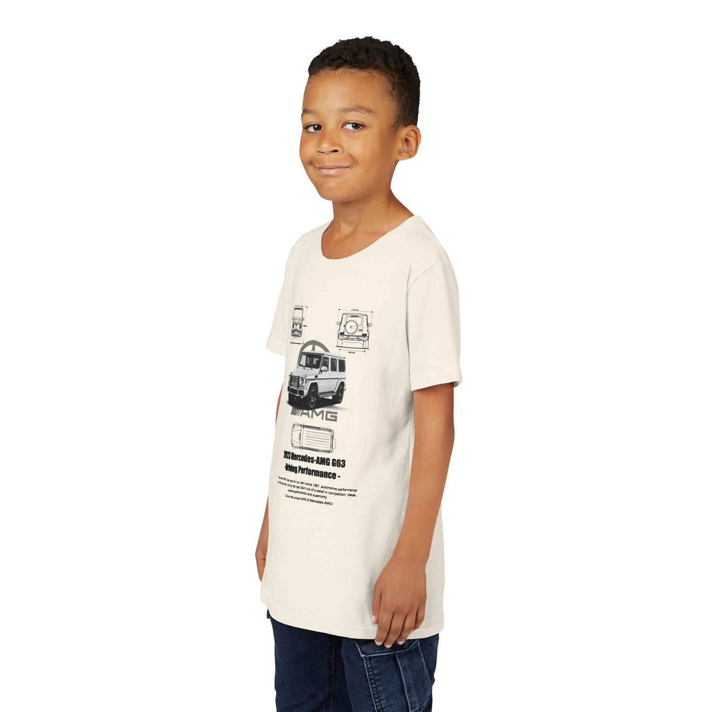 Mercedes-AMG G63 Youth Short Sleeve Tee - Driving Performance Graphic Car T-shirt - CreativeRino