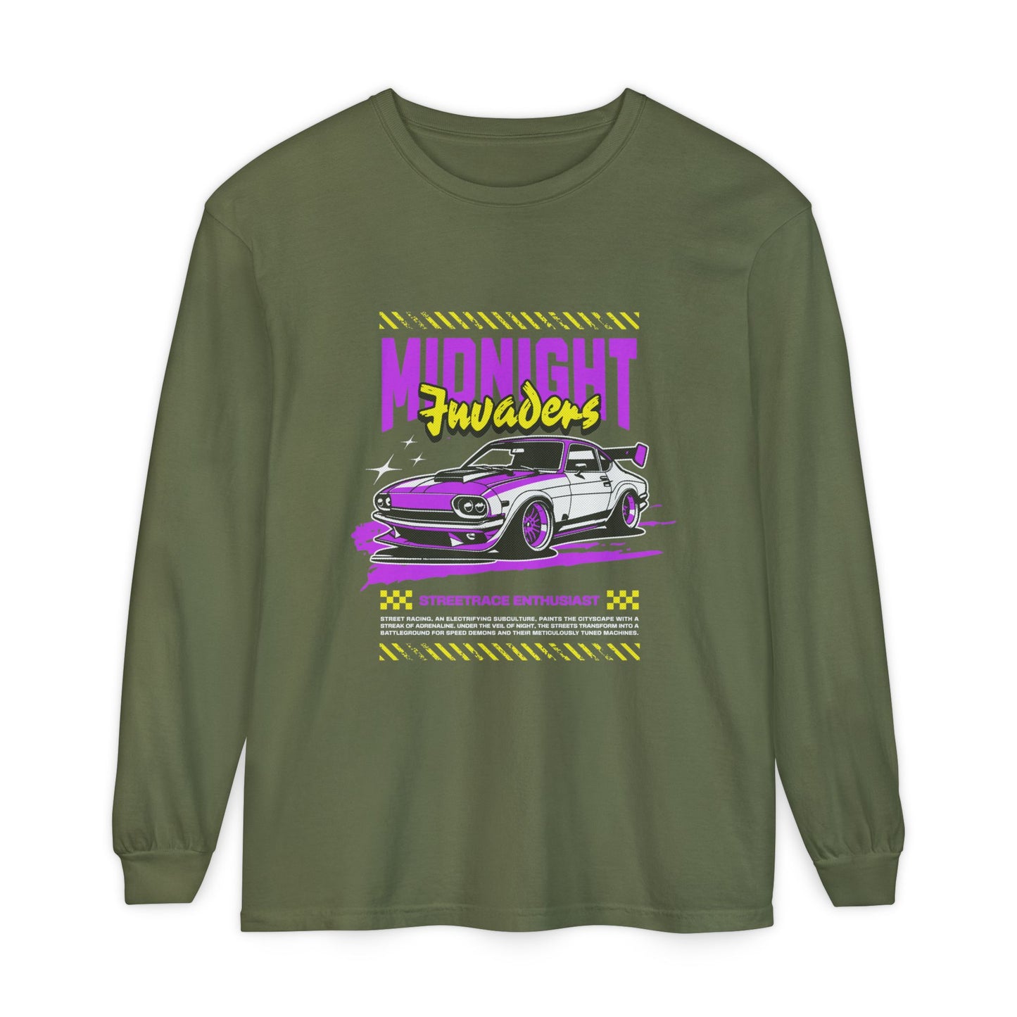 Midnight Fruders Car Graphic Unisex Long Sleeve T-Shirt - Perfect for Auto Enthusiasts - CreativeRino