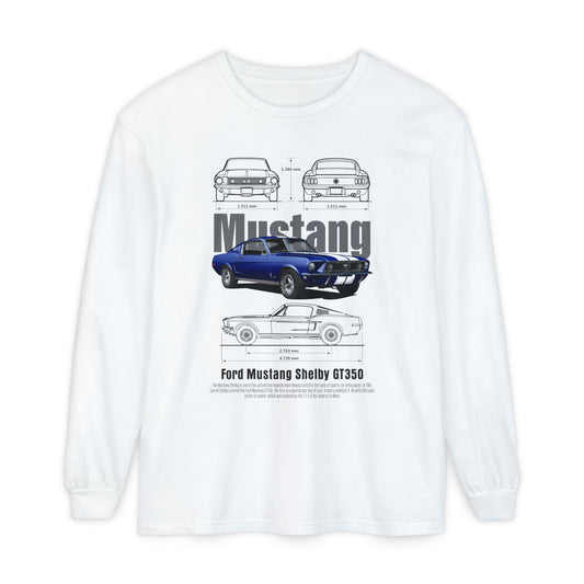Ford Mustang Shelby GT350 Long Sleeve T-Shirt - Classic Car Lover's Apparel - CreativeRino