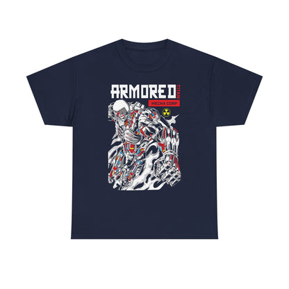 Armored Mecha Corp Heavy Cotton Tee - Unisex Graphic Attack on Titan Tshirt for Sci-Fi Fans | Anime Graphic T-shirt - CreativeRino
