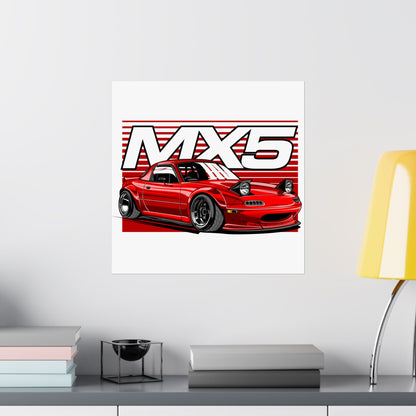 MX5 Racing Car Matte Square Posters - Perfect Gift for Car Enthusiasts - CreativeRino
