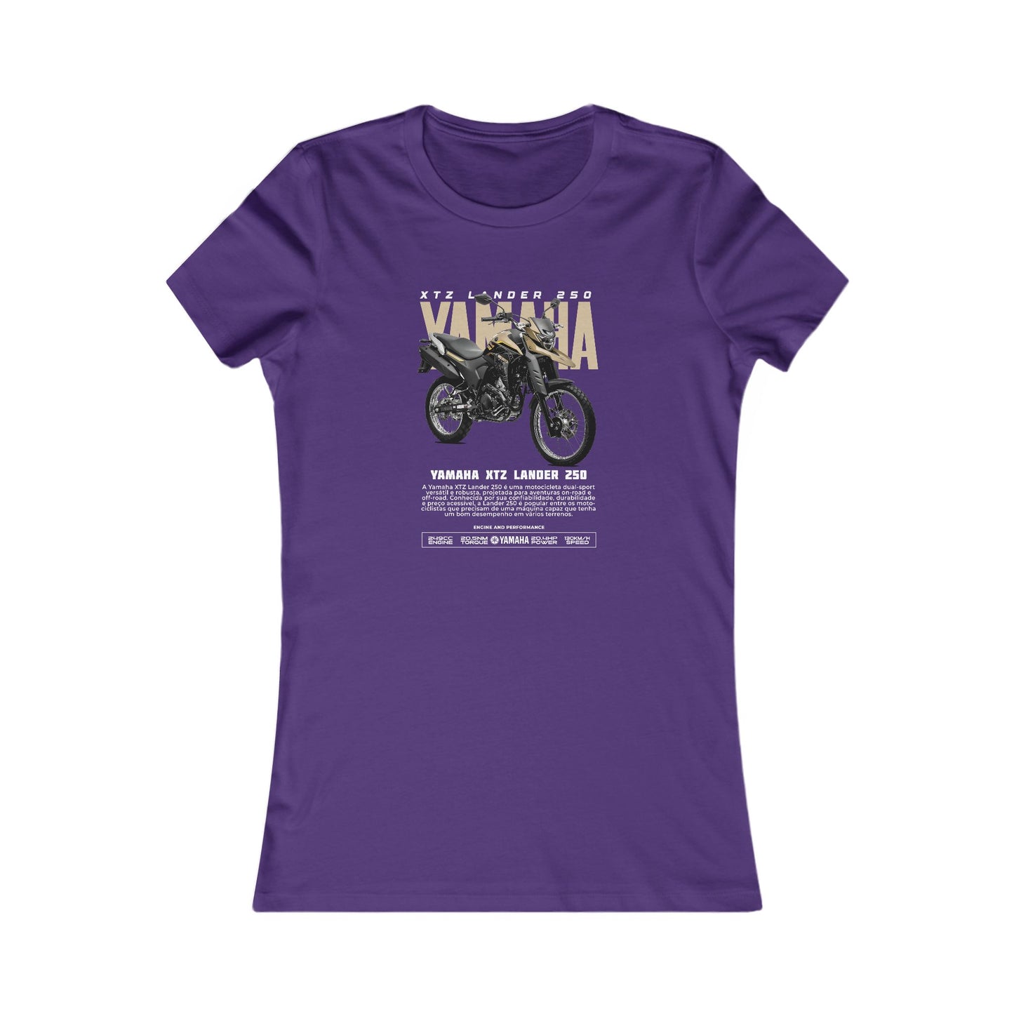 Yamaha XTZ Lander 250 Motorcycle Graphic Tee for Women - Perfect T-shirt for Riders and Gifting - CreativeRino
