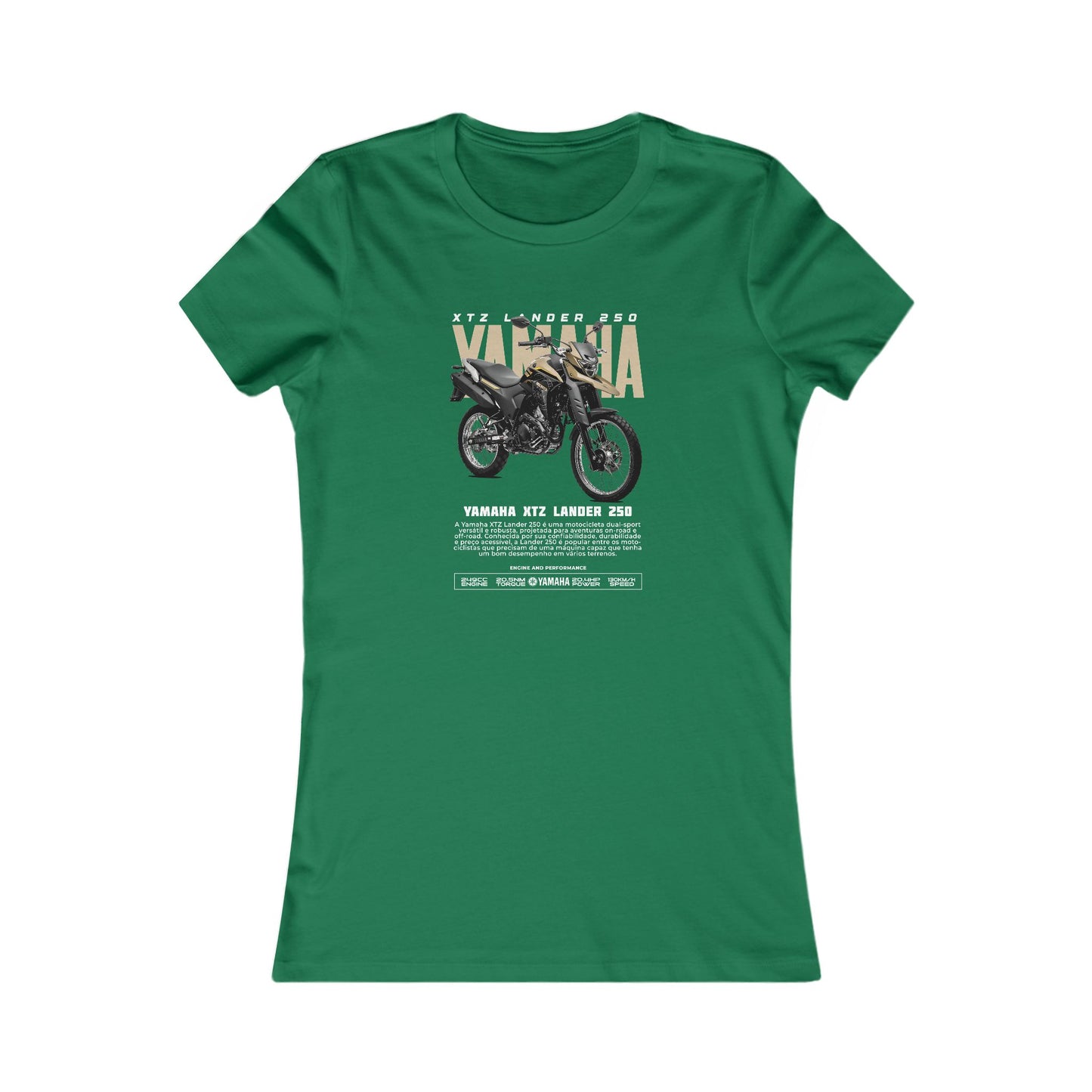 Yamaha XTZ Lander 250 Motorcycle Graphic Tee for Women - Perfect T-shirt for Riders and Gifting - CreativeRino