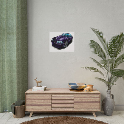 Vintage Car Rolled Poster - Classic Purple Muscle Car Art - CreativeRino