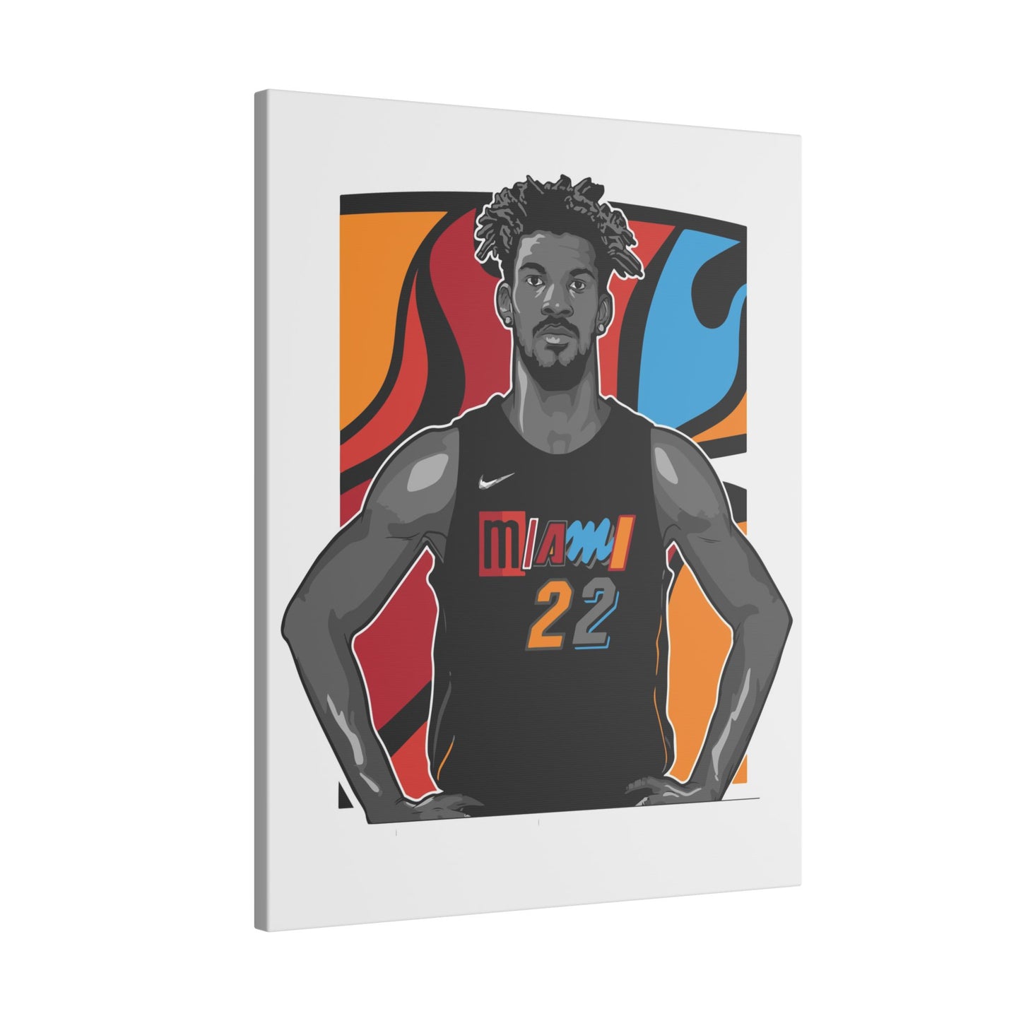 Miami Basketball Canvas Art - Stretched Matte Print of Player #22 - CreativeRino