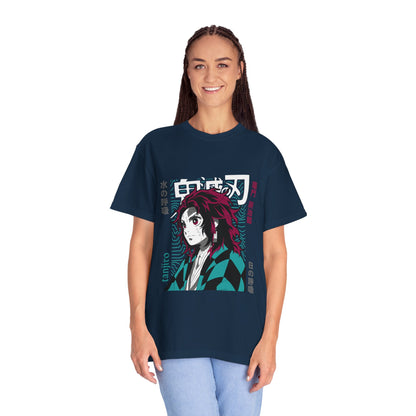 Demon Slayer Unisex Garment-Dyed T-Shirt - Tanjiro Design - CreativeRino
